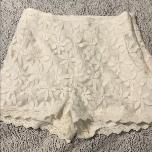 White flowered shorts